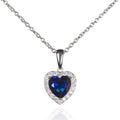 silver blue heart necklace
