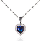 silver blue heart necklace