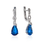 Sterling Silver Blue Teardrop Earrings