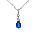 Royal blue sterling silver pendant necklace