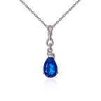 Royal blue sterling silver pendant necklace