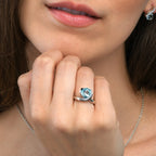 Sterling Silver Ring with a Pear-Shaped Blue Topaz Gemstone