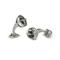 Gimbal Cufflinks with Smokey Quartz Bead by Deakin & Francis