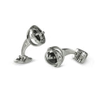 Gimbal Cufflinks with Smokey Quartz Bead by Deakin & Francis