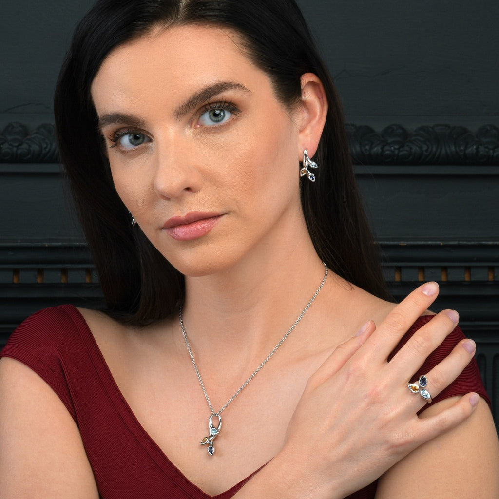 Sterling Silver Necklace with Iolite