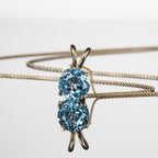 2.40ct Solitaire Swiss Blue Topaz Pendant Necklace In 9K Yellow Gold