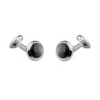 Sterling Silver Cufflinks With Oval Mother of Pearl By Deakin & Francis