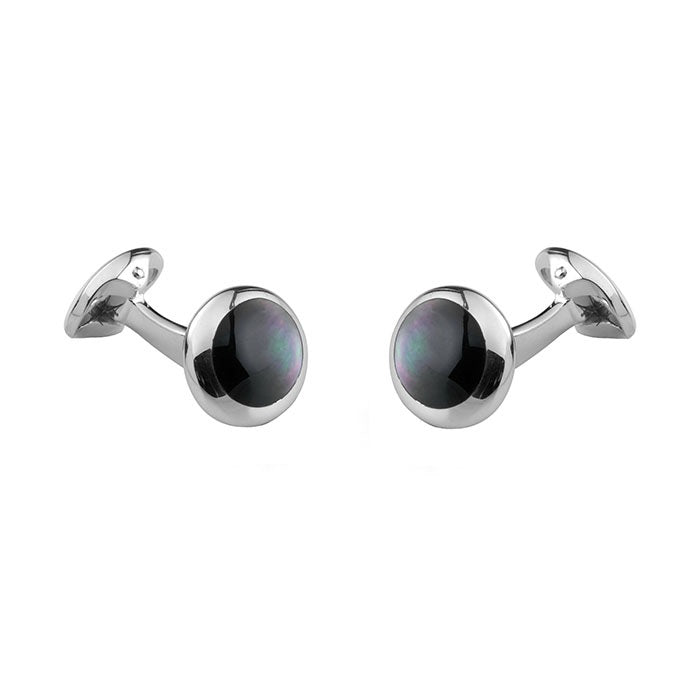 Sterling Silver Cufflinks With Oval Mother of Pearl By Deakin & Francis