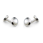 Sterling Silver Oval Cufflinks With Mother of Pearl By Deakin & Francis