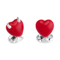 Deakin & Francis Sterling Silver Naughty & Nice Heart Cufflinks