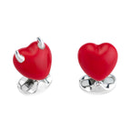 Deakin & Francis Sterling Silver Naughty & Nice Heart Cufflinks