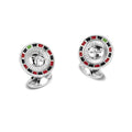 Roulette Wheel Cufflinks In Sterling Silver By Deakin & Francis