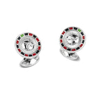 Roulette Wheel Cufflinks In Sterling Silver By Deakin & Francis