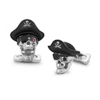 Deakin & Francis Pirate Skull Cufflinks Sterling Silver & Ruby Eyes