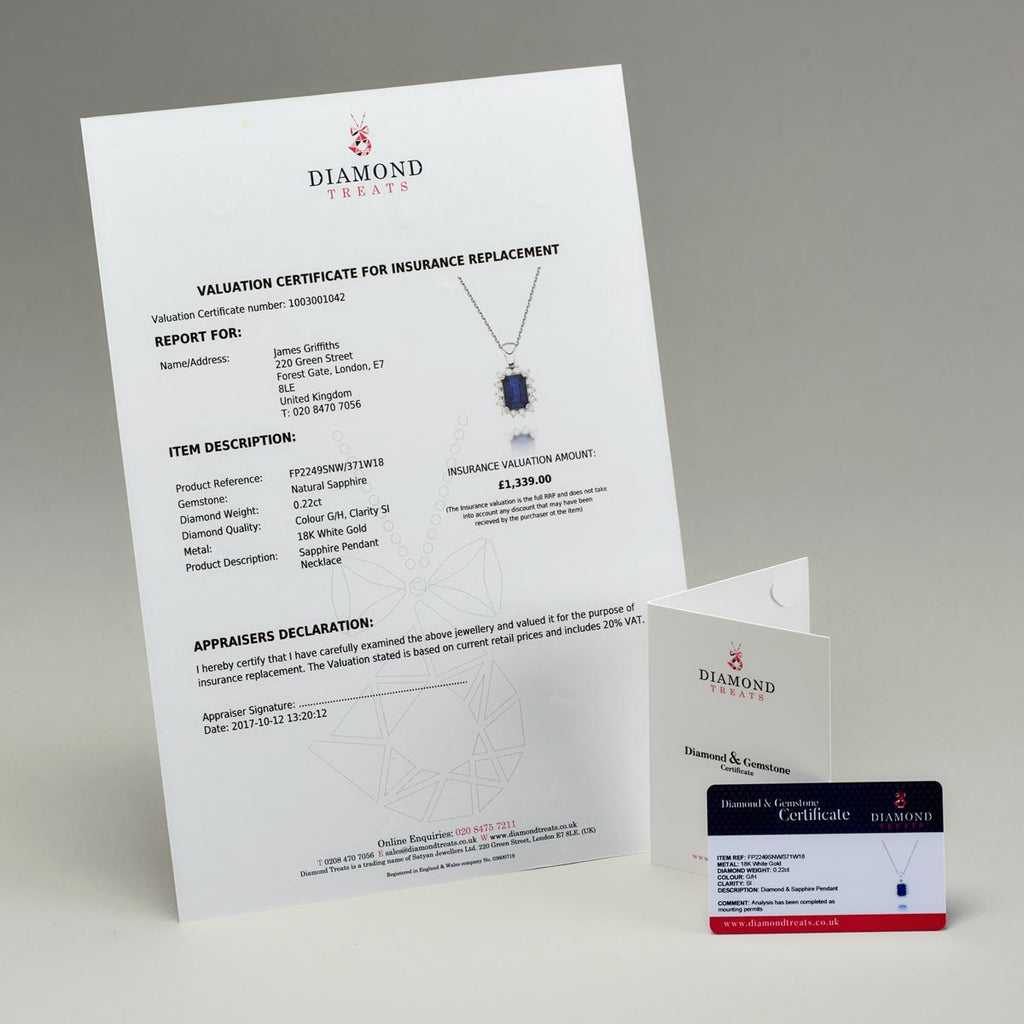 Emerald Ring 0.32ct Round Emerald & 0.09ct Diamonds 9K White Gold