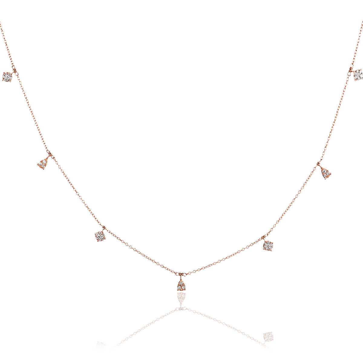 Solitaire 0.20ct 4 claw princess diamond pendant in 9K yellow gold