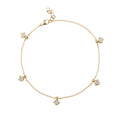 Diamond Charm Bracelet with 5 Charms with 0.25ct Diamond Bracelet In 18K Yellow Gold