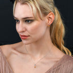 0.60ct Citrine Pendant Necklace With Diamonds 18K White Gold