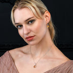2.25ct Citrine Drop Pendant Necklace With Diamonds 18K White Gold