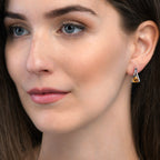 Trillion Cut Citrine Stud Earrings in Sterling Silver