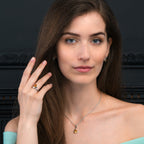 Citrine Drop Pendant Necklace in Sterling Silver