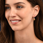 Oval Shaped Citrine Drop Earrings in Sterling Silver