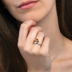 Sterling Silver Ring with a Pear-Shaped Citrine Gemstone