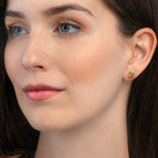 Bezel Set Citrine Stud Earrings in Sterling Silver
