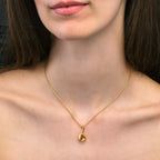 Citrine Drop Pendant Necklace in Gold Vermeil