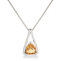 Trillion Cut Citrine Pendant Necklace in Sterling Silver
