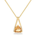 Trillion Cut Citrine Pendant Necklace in Gold Plated Sterling Silver