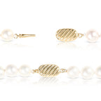 7.5-8.5mm White Freshwater Pearl Necklace in 9K Yellow Gold