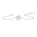 Sterling Silver 4 Leaf Clover Bracelet with Cubic Zirconia