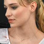 Rose Gold Plated Sterling Silver COCKTAILS GLASS Pendant Necklace with Cubic Zirconia