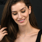 Sterling Silver COCKTAIL GLASS Pendant Necklace with Cubic Zirconia
