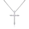 925 Sterling Silver Cross Necklace with Cubic Zirconia Stones
