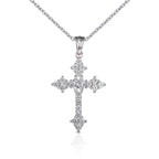 Sterling Silver Gothic Cross Pendant Necklace