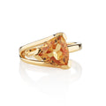 Gold Vermeil Ring with a Trillion Cut Citrine Gemstone 