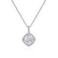 Sterling Silver Cushion Shaped Cubic Zirconia Pendant Necklace