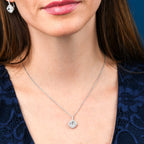 Sterling Silver Cushion Shaped Cubic Zirconia Pendant Necklace