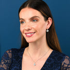 Sterling Silver Cushion Shaped Drop Earrings with Leverback Clasps