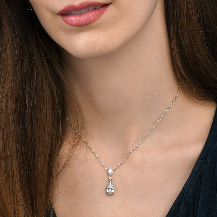 Sterling Silver Teardrop Pendant Necklace