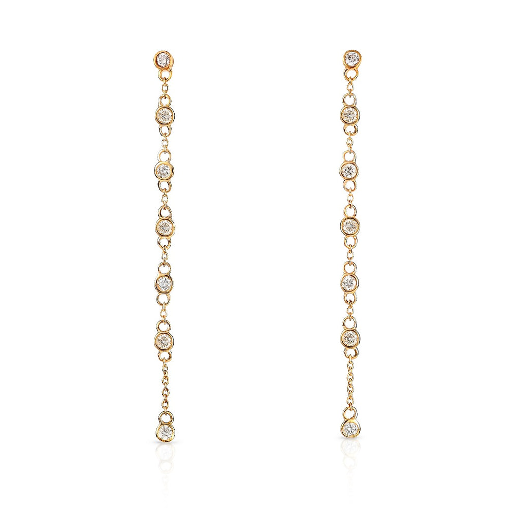 long diamond drop earrings