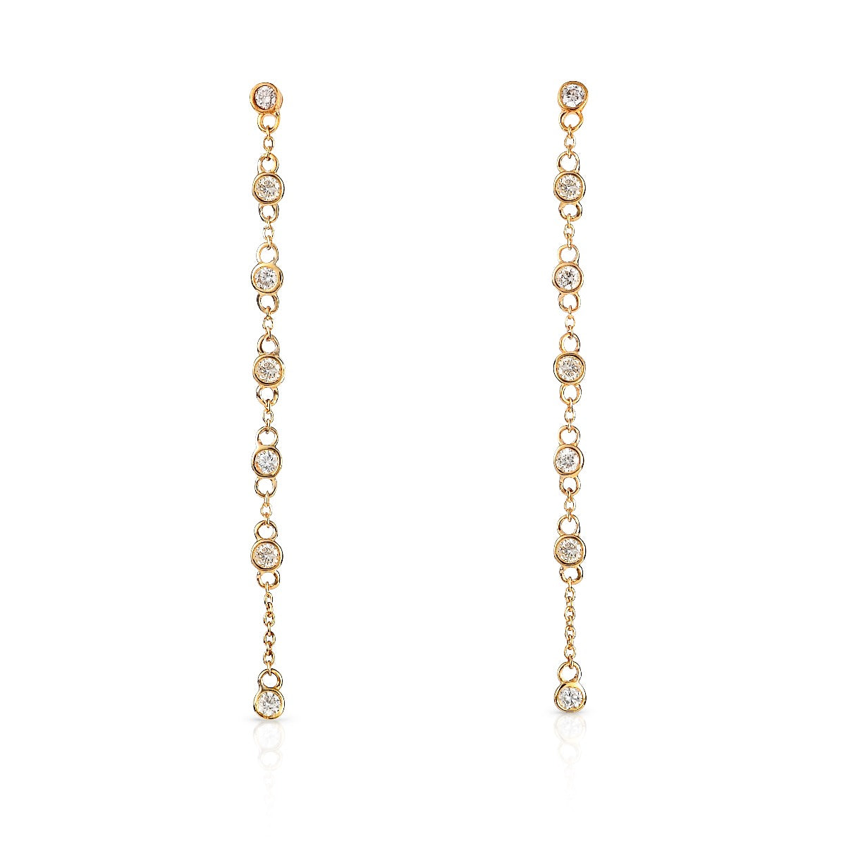 long diamond drop earrings