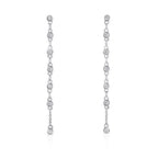 long diamond drop earrings in 9K white gold