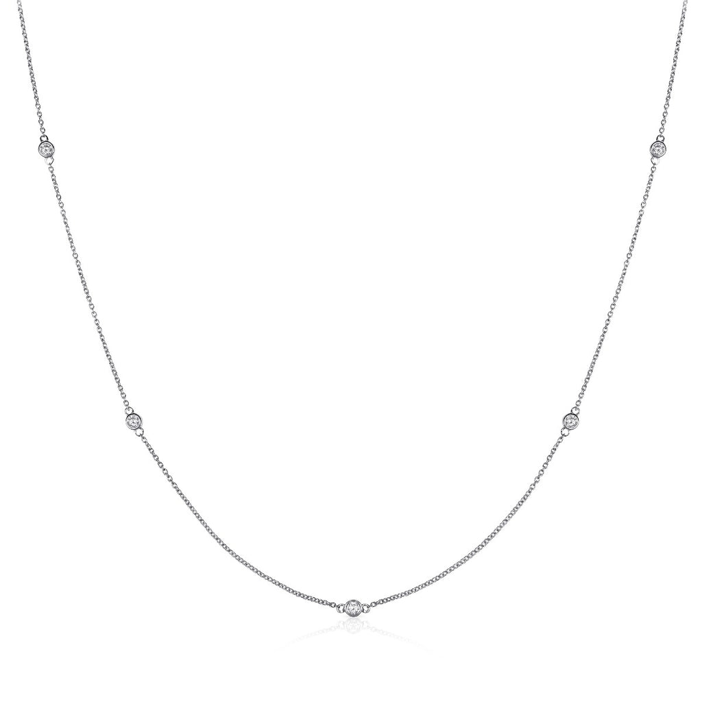 dainty diamond chain necklace in 9K white gold