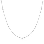 dainty diamond chain necklace in 9K white gold