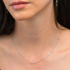 dainty diamond chain necklace in 9K white gold