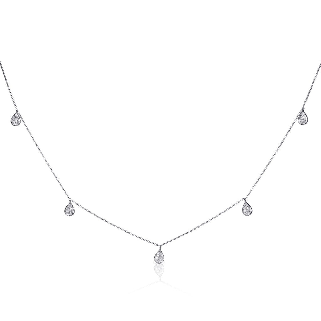 Diamond charm necklace in 9K white gold