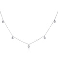 Diamond charm necklace in 9K white gold